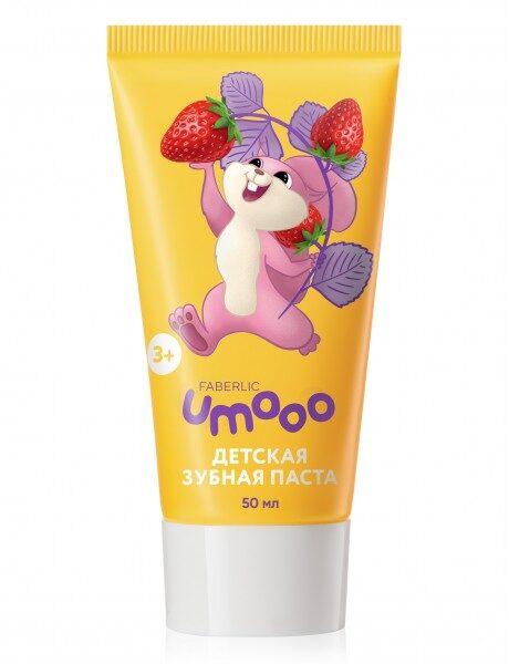 Детская зубная паста "Клубника" без фтора серии Umooo 3+