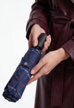 Механический зонт с принтом, цвет синий — изображение 5